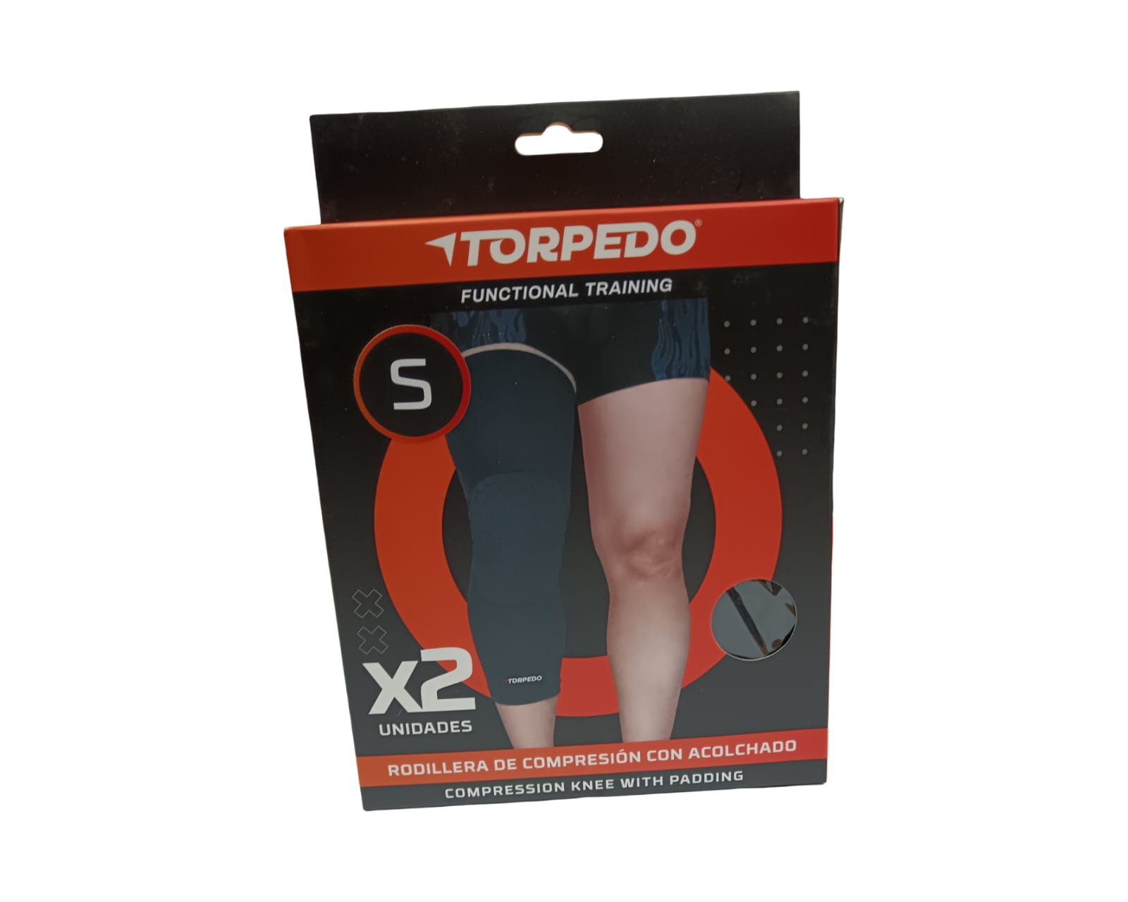 RODILLERA DE COMPRESION CON ACOLCHADO TORPEDO TALLA S
