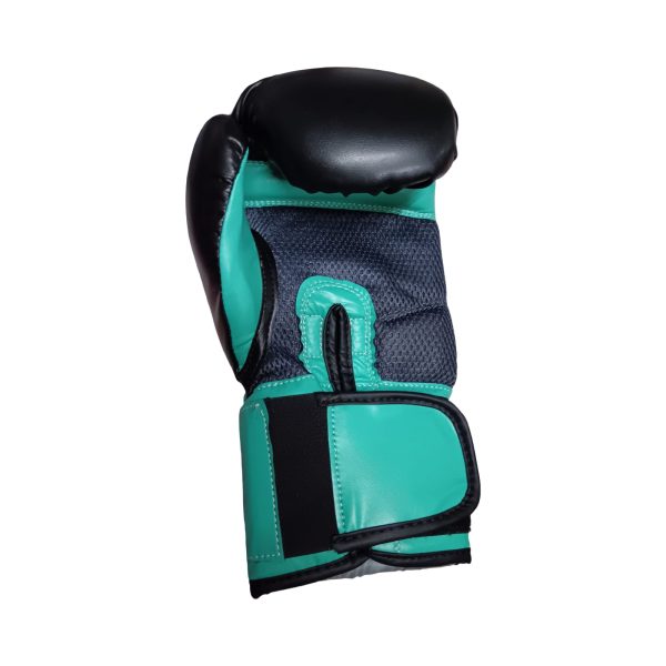 GUANTE DE BOXEO MUUK PU NEGRO TURQUESA 16 OZ - Imagen 3